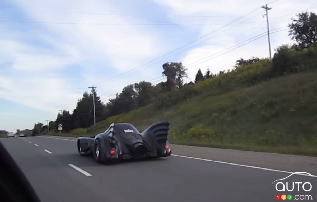 Holy jam! Batmobile breaks down on Highway 401 near Napanee