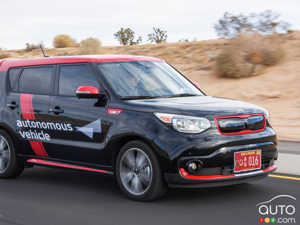 A Kia Soul equipped with DRIVE WISE technology