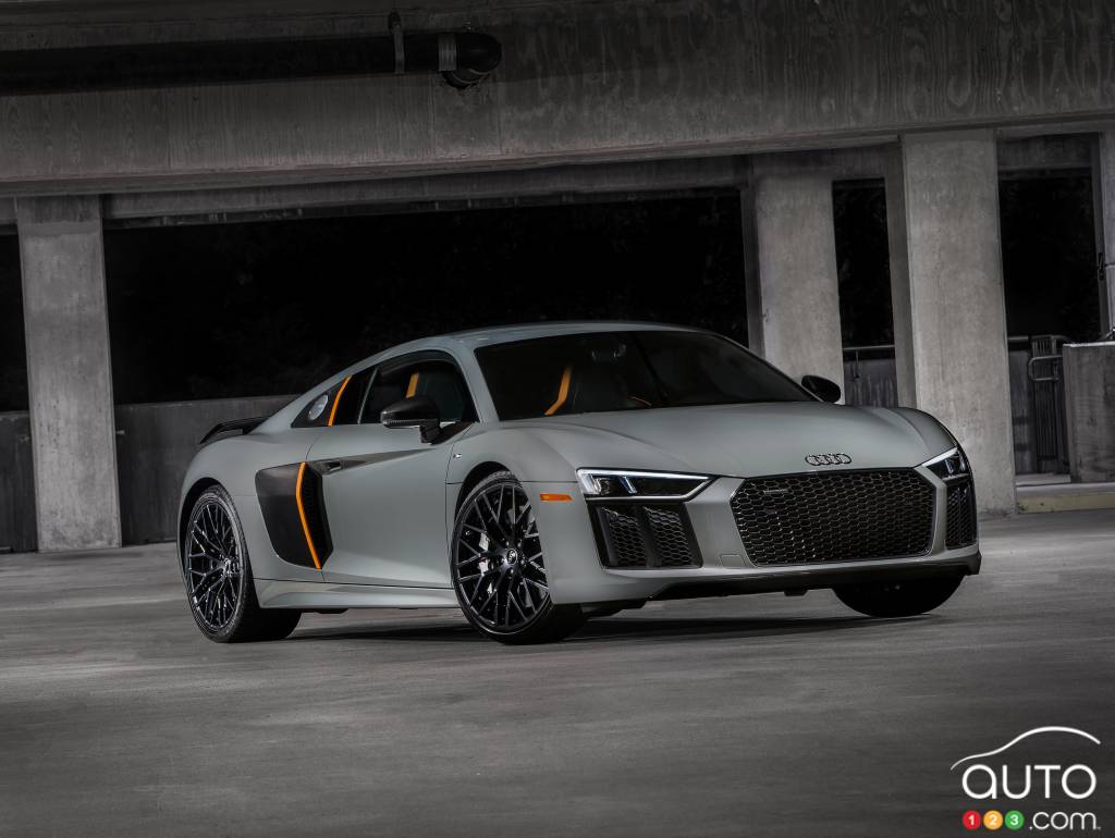 The new 2017 Audi R8 V10 plus exclusive edition with laser high beams