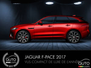 Le Jaguar F-PACE 2017, VUS compact de luxe de l’année selon Auto123.com