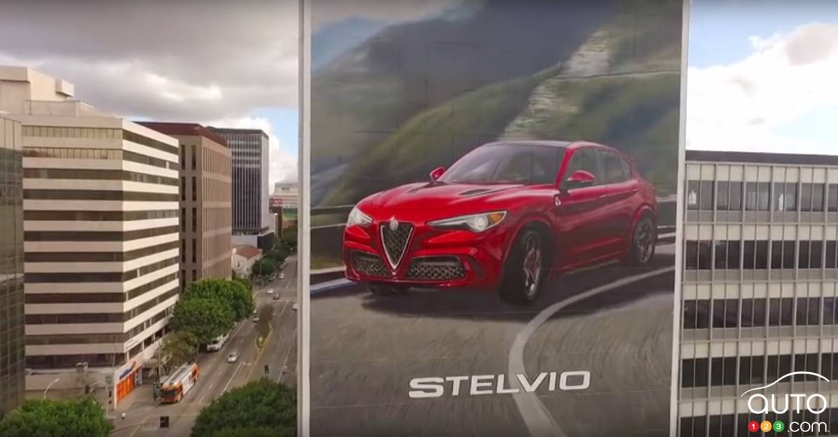 L’Alfa Romeo Stelvio se paie une affiche géante à Los Angeles (vidéo)