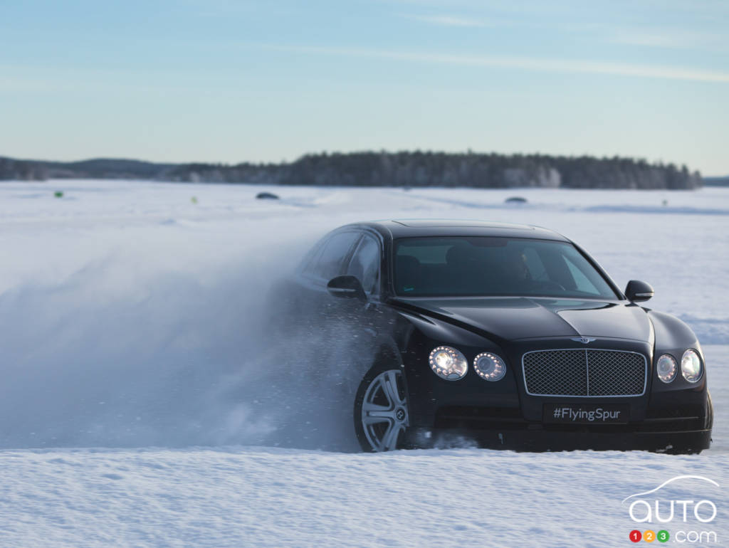 Bentley Flying Spur in the snow