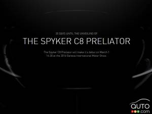 Spyker C8 Preliator to make world debut at Geneva Auto Show