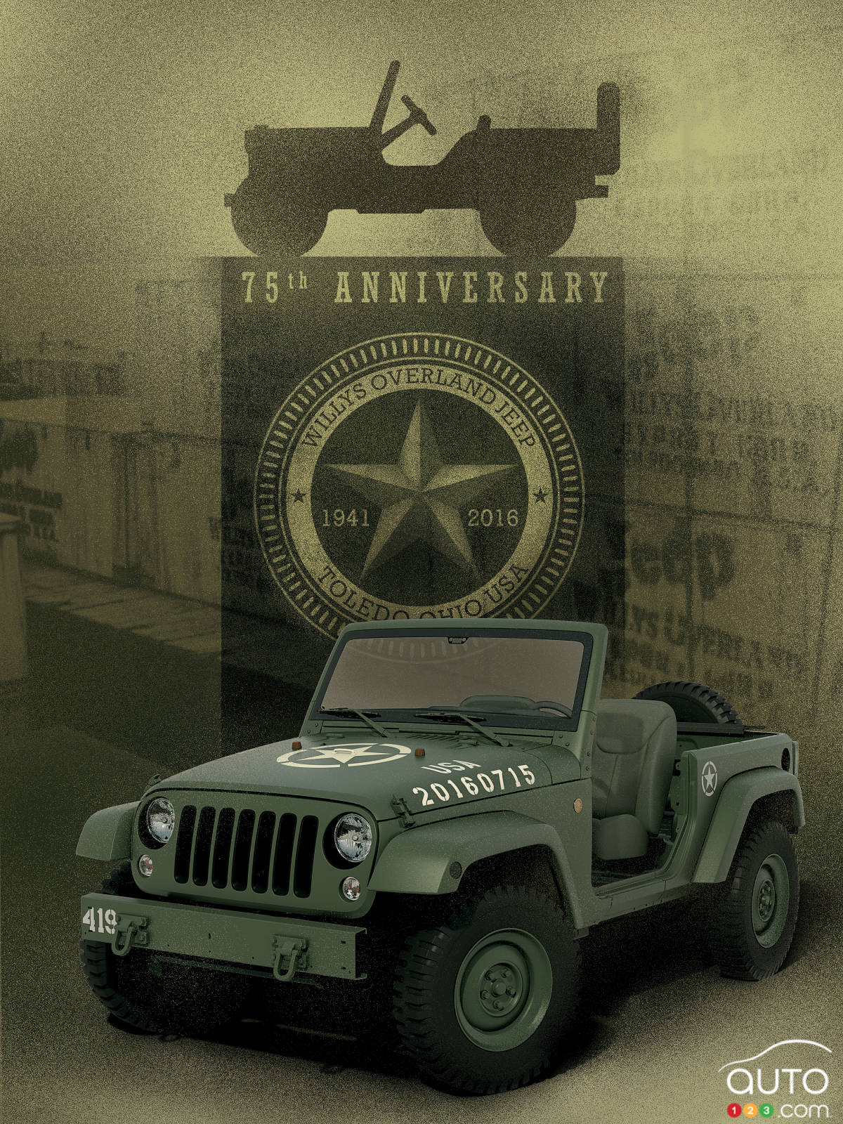 Jeep Wrangler 75th Salute concept full of Willys history