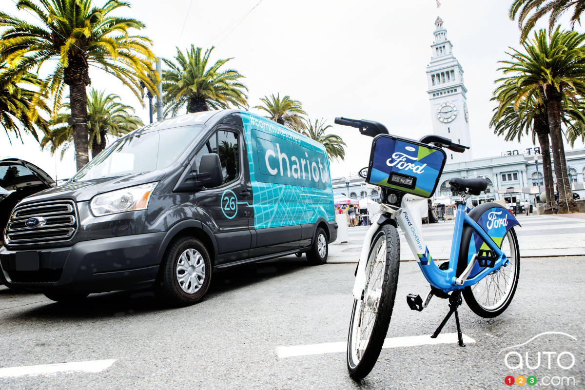 Ford launches GoBike, acquires Chariot shuttle service