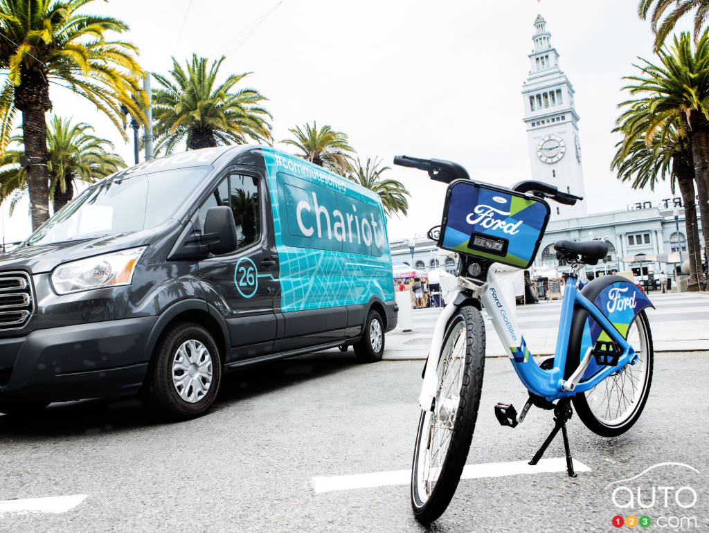The Ford Transit shuttle and the Ford GoBike