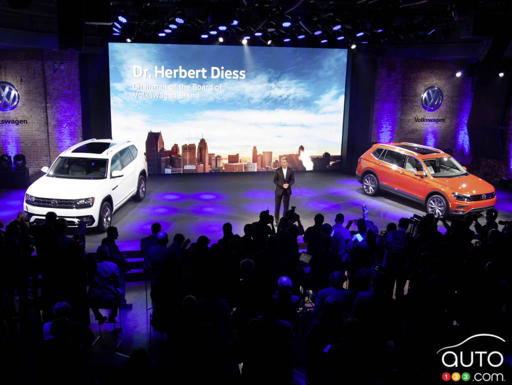 Les Volkswagen Atlas R-Line et Tiguan à empattement long au Salon de l'auto de Détroit 2017