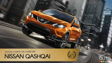 Le Nissan Qashqai, VUS sous-compact de l’année 2018 selon Auto123.com