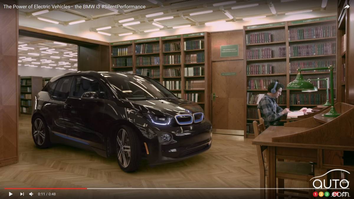 BMW i3 is so quiet it can drive inside a library