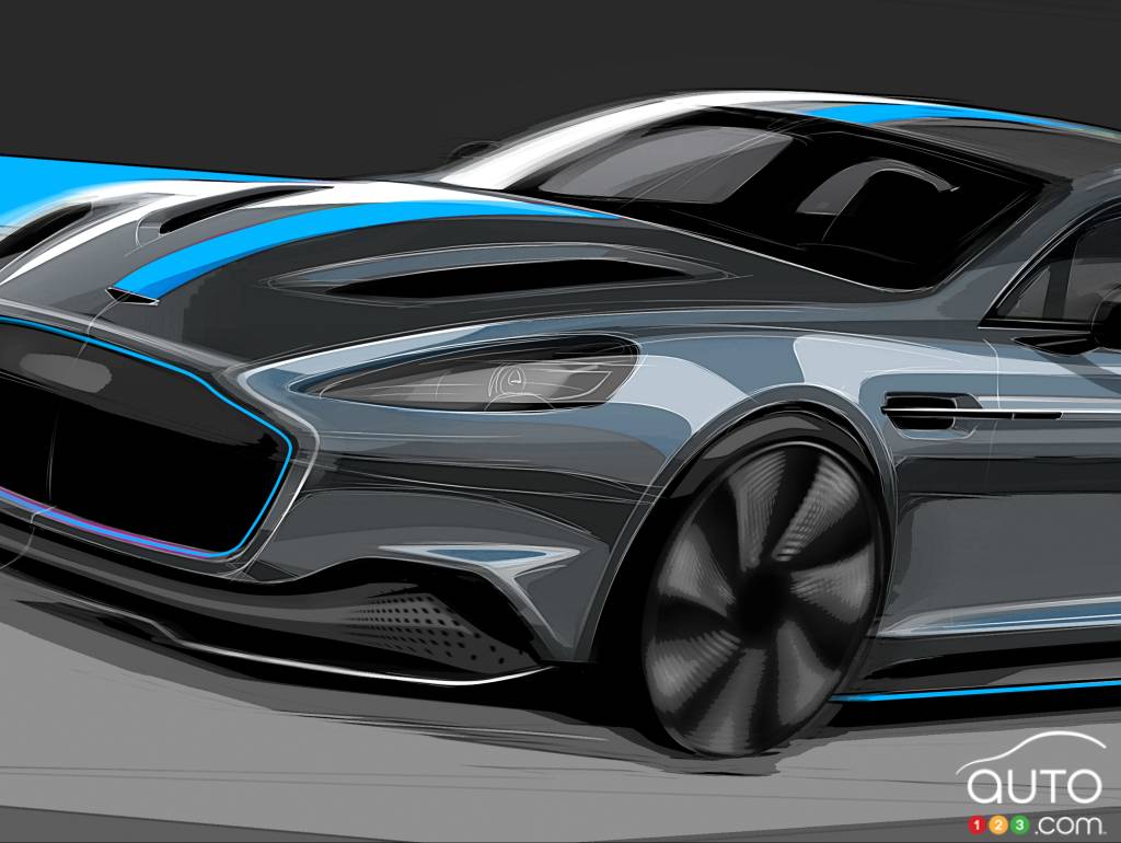 Sketch of the future production Aston Martin RapidE