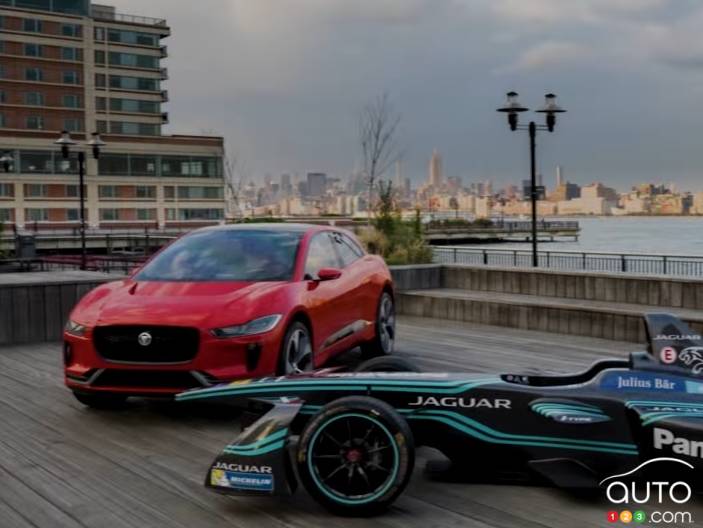 The Jaguar I-PACE Concept and Formula E Panasonic Jaguar Racing race car