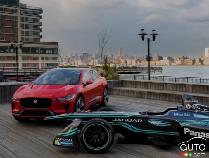 Le Jaguar I-PACE Concept et la monoplace Panasonic Jaguar Racing de Formule E