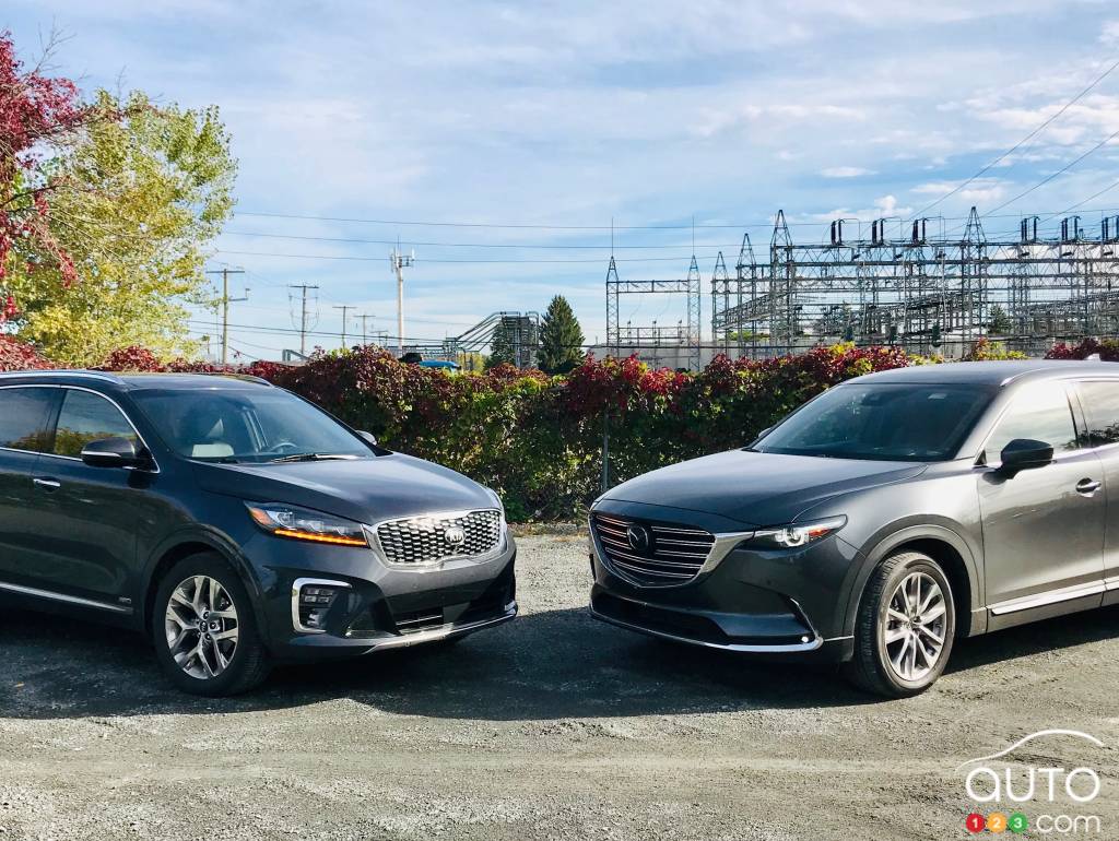 Comparison 19 Kia Sorento Vs 19 Mazda Cx 9 Car News Auto123