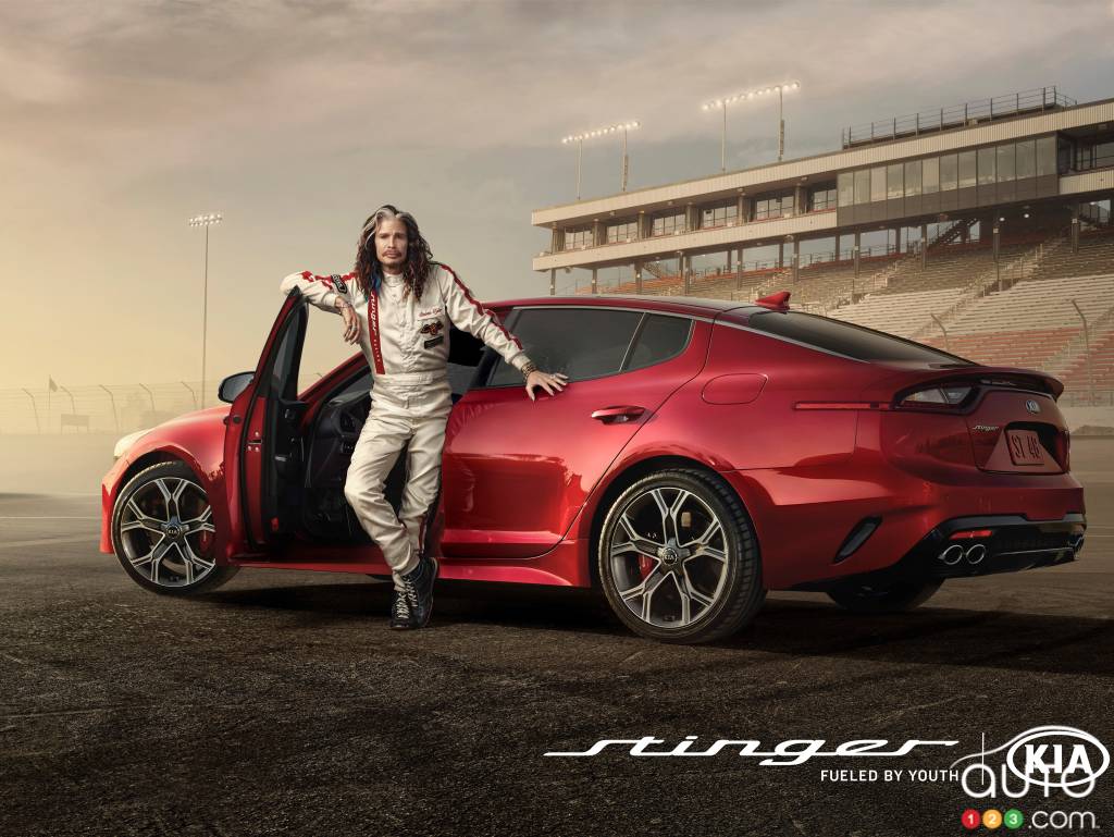 The 2018 Kia Stinger and Aerosmith lead singer Steven Tyler