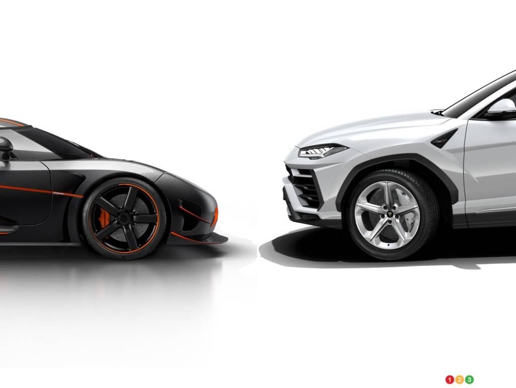 Koenigsegg Agera RS et Lamborghini Urus