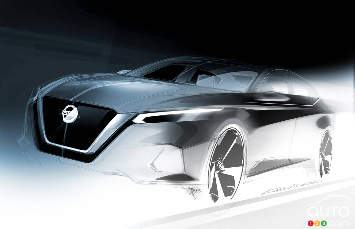 Nissan Teases Design Sketch of 2019 Altima