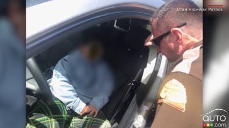5-Year-Old Driver Stopped at the Wheel of an SUV
