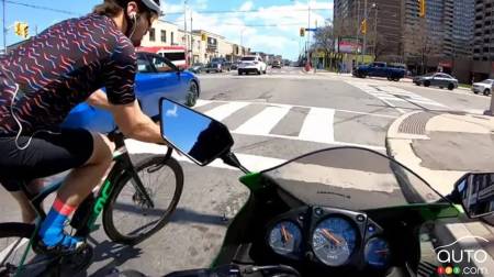 A Cyclist and a Motorcyclist Collide in Toronto, Arguing Ensues