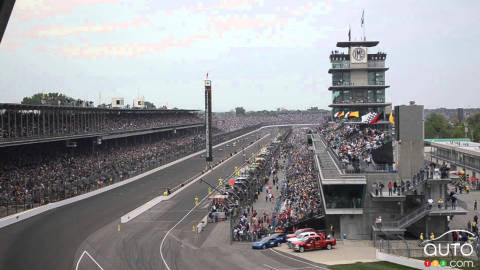 Empty Stands for the Indianapolis 500 on August 23