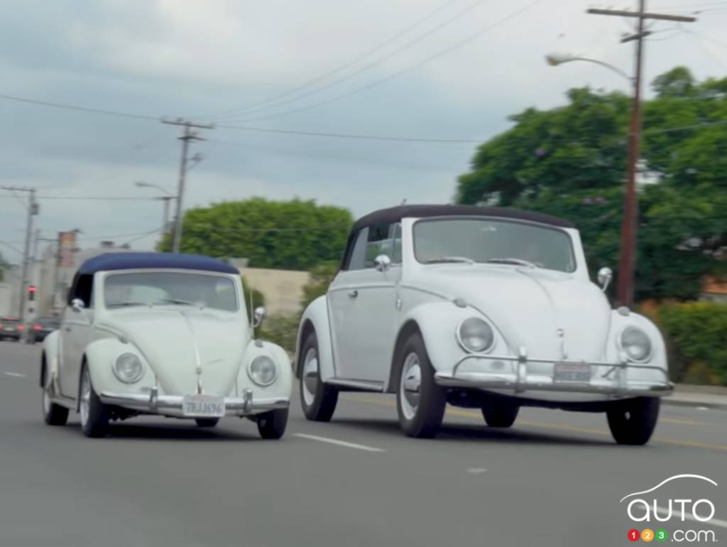 Two VW Beetles that are the same, but different