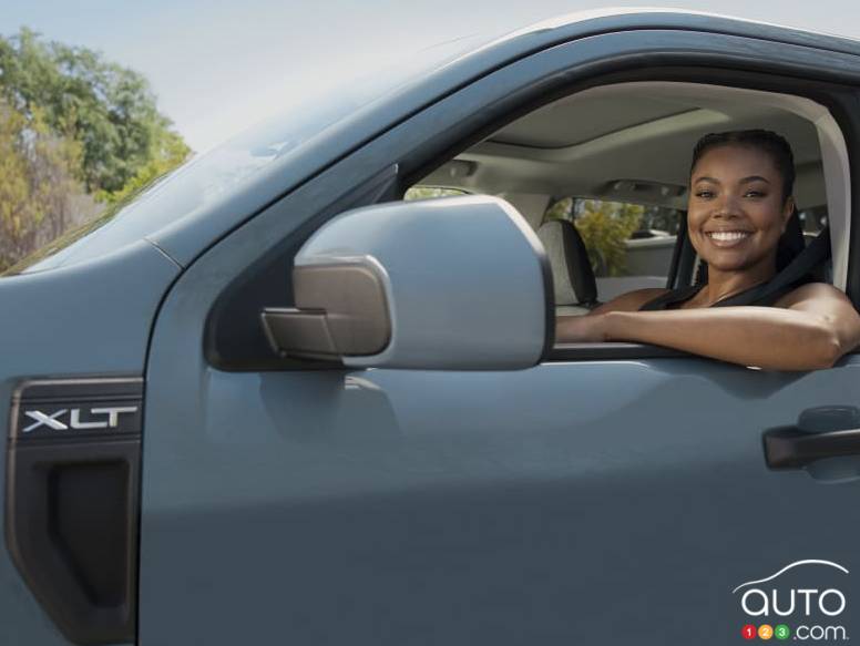 Gabrielle Union at the wheel of the 2022 Ford Maverick