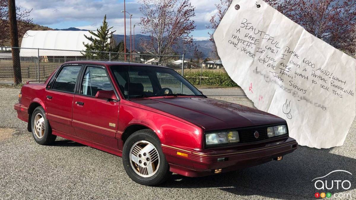 Il achète cette Pontiac 6000 1990 14 ans après avoir laissé une note au propriétaire