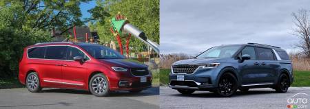 Comparaison: Chrysler Pacifica Hybride 2021 vs Kia Carnival 2022