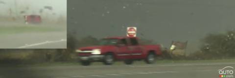 Chevy Silverado Is Knocked Over by Tornado, Continues on its Way