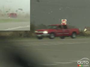 Chevy Silverado Is Knocked Over by Tornado, Continues on its Way