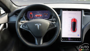 Screen in a Tesla Model S