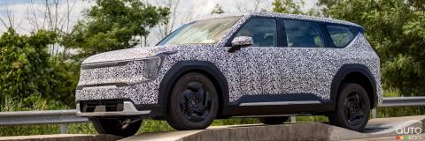 Kia Shows First Camouflaged Images of Future Kia EV9