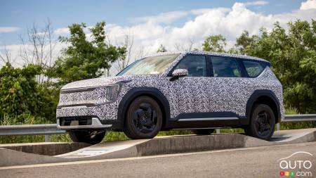Kia Shows First Camouflaged Images of Future Kia EV9