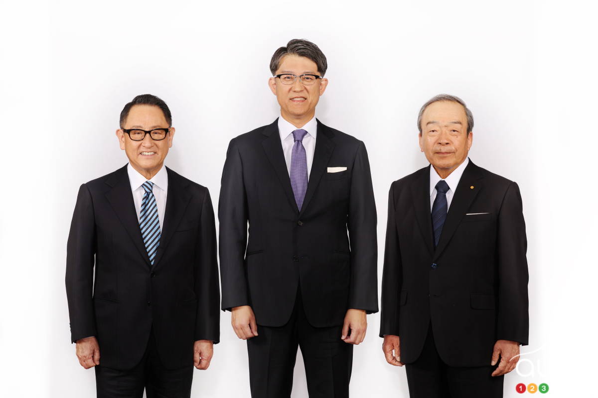 Akio Toyoda, Koji Sato et Takeshi Uchiyamada