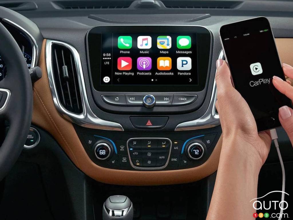 Apple CarPlay interface in a Chevrolet Equinox
