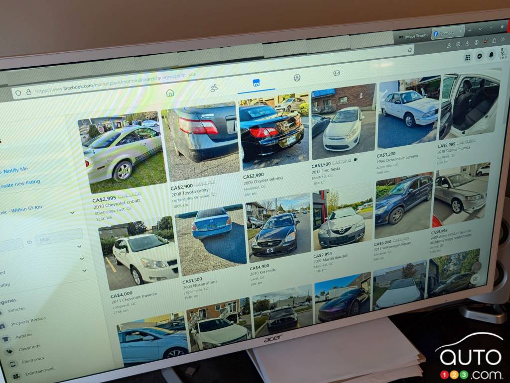 Stolen cars are increasingly being offered for sale online.