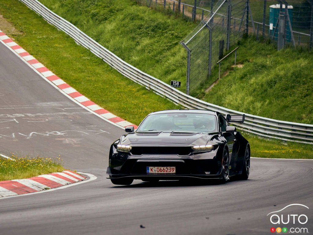 The Ford Mustang GTD on the Nürburgring circuit, in Germany