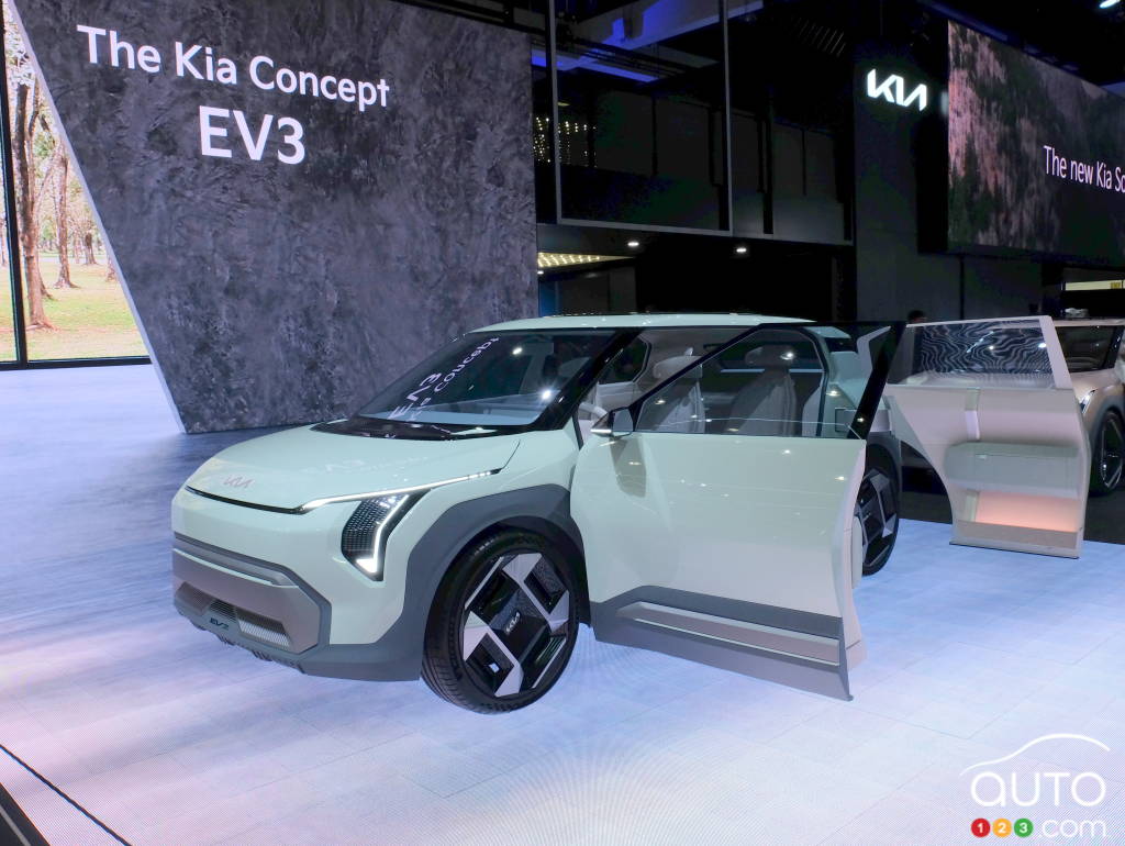 The Kia EV3 concept, in Los Angeles