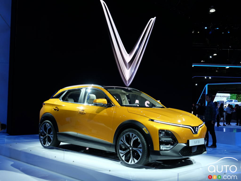 The Vinfast VF 6 at the Los Angeles Auto Show in 2022