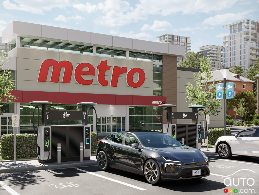 Flo will install ultra-fast charging stations in the parking lots of 130 stores belonging to the Metro grocery chain.