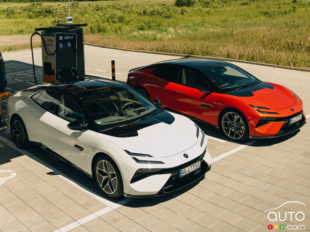 The Lotus Emeya at the 400-kW charging station