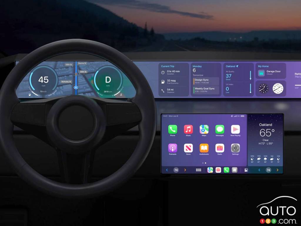 Une interface de la nouvelle génération de Apple CarPlay