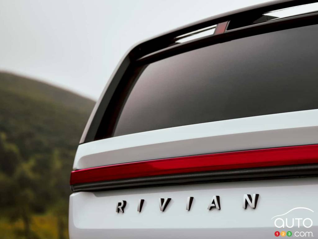 The Rivian badging