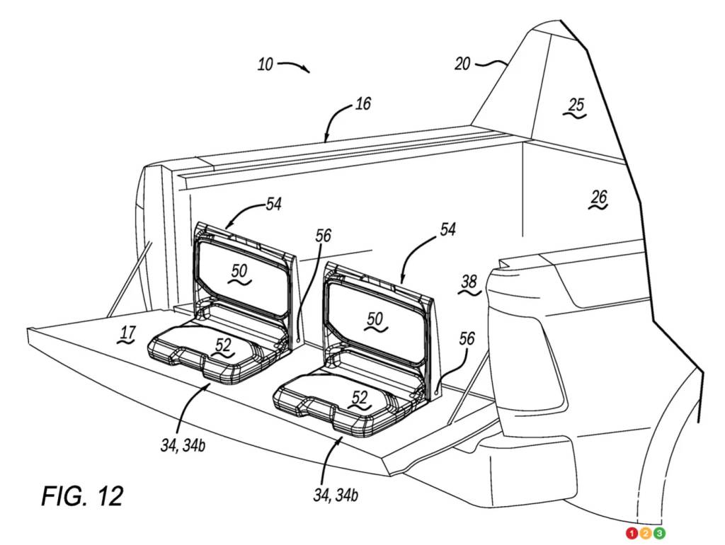 Stellantis's patent application for a 3rd row (booster seats) for pickups