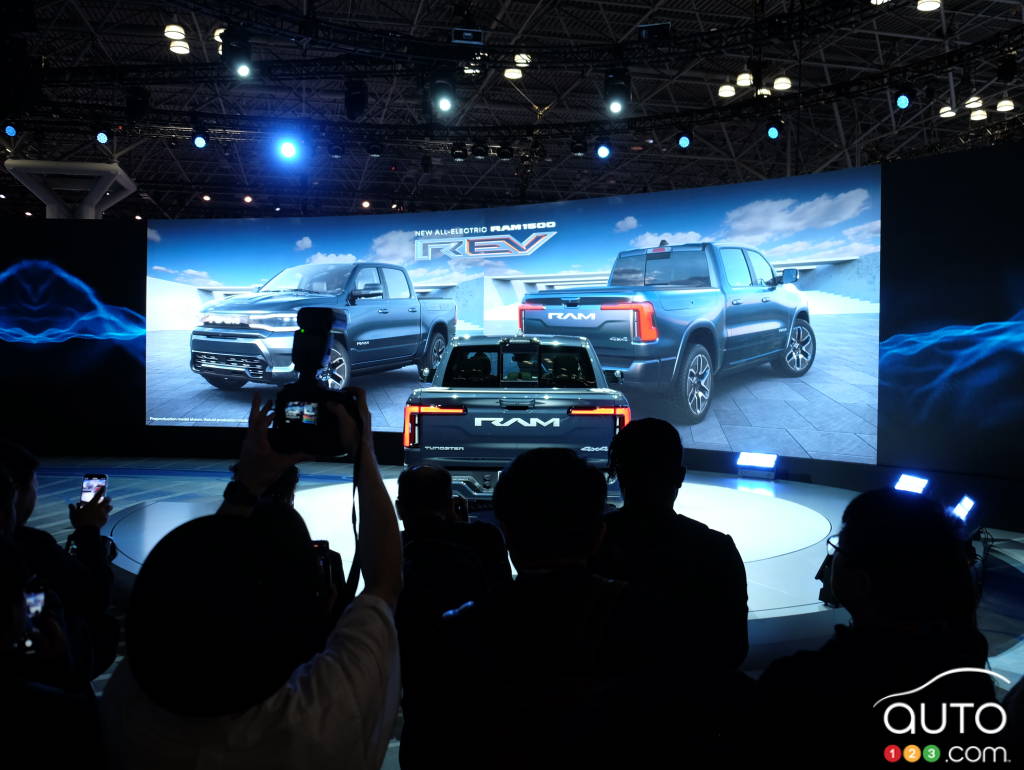 The Ram 1500 Rev, at the 2023 New York Auto Show