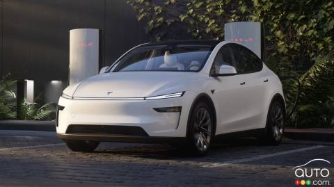 Updated version of Tesla Model Y shown in China