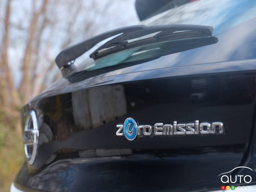 Badging on a Nissan LEAF