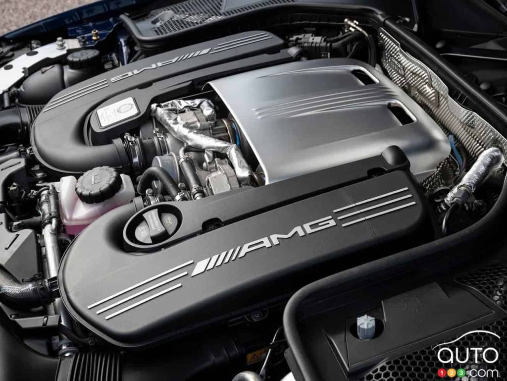 Moteur V8 qui sera utilisé avec la CLE 63 de Mercedes-AMG