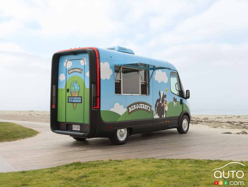 The new electric delivery van/ice cream truck produced by Rivian for Ben & Jerry's