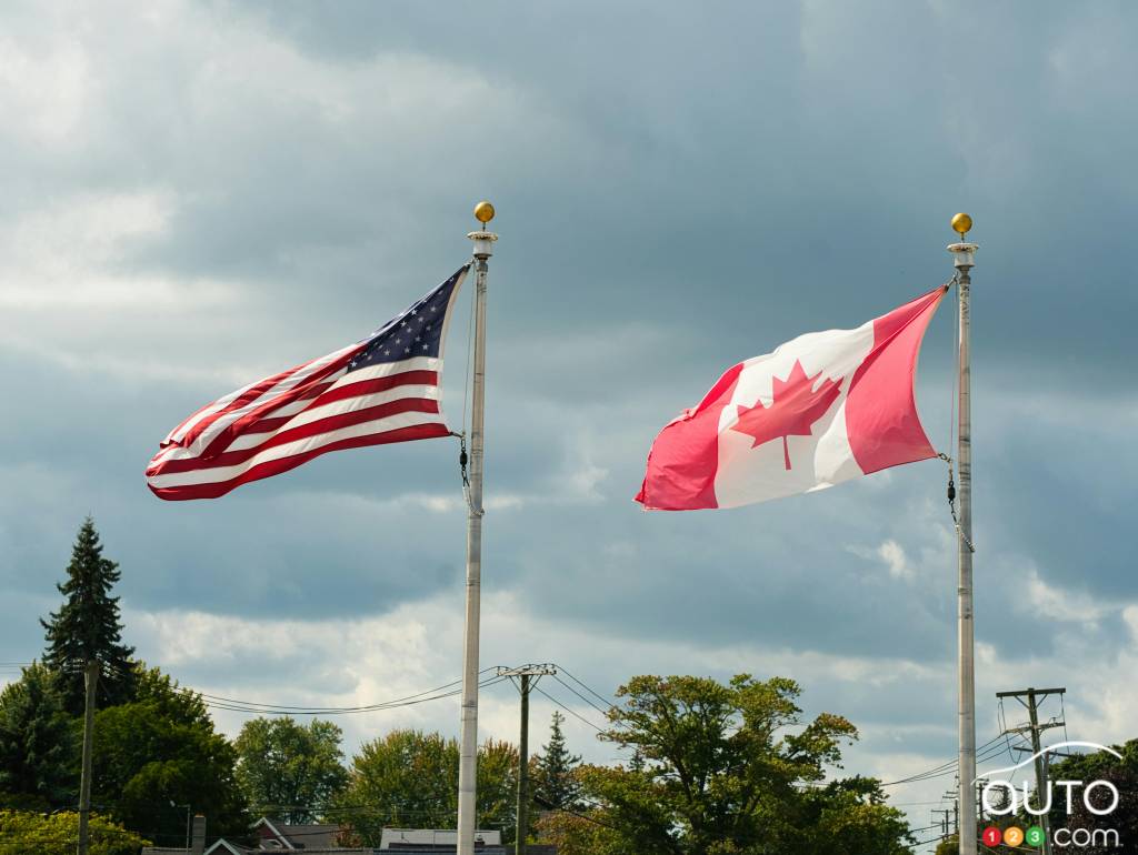 The American and Canadian flags