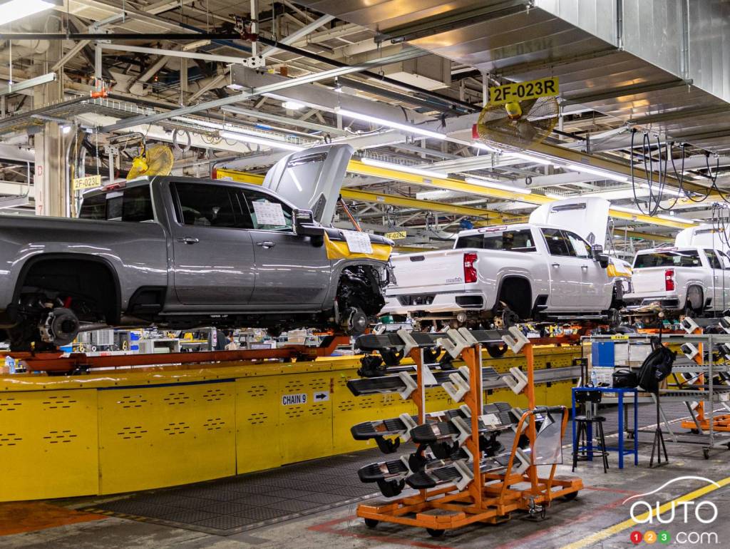 Dans l'usine GM à Oshawa, en Ontario
